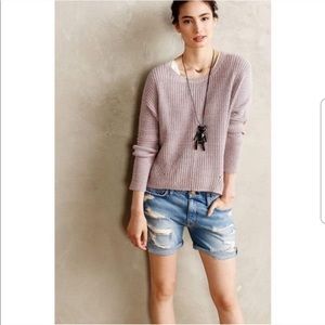 Anthropologie Moth Viedma Ribbed Lilac Sweater